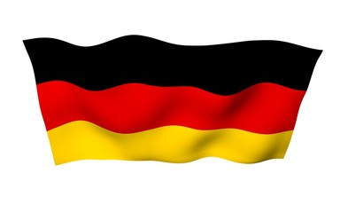 Flag of Germany. Wide format 3D illustration. State symbol of the Federal Republic of Germany. 3D rendering