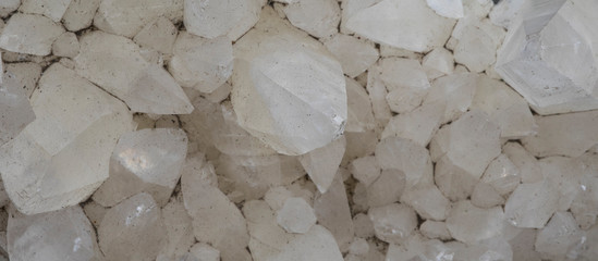 geological natural crystalline mineral white quartz stone - obrazy, fototapety, plakaty