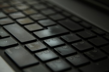 black computer keyboard close up