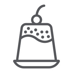 Pudding line icon, sweet and food, dessert sign, vector graphics, a linear pattern on a white background.