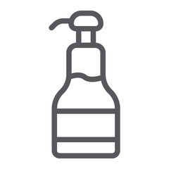 Syrup line icon, food and sweet, syrup bottle sign, vector graphics, a linear pattern on a white background.