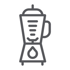Blender line icon, kitchen and equipment, mixer sign, vector graphics, a linear pattern on a white background.