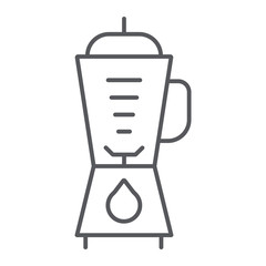 Blender thin line icon, kitchen and equipment, mixer sign, vector graphics, a linear pattern on a white background.