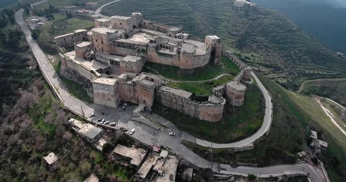 Krak of the knight in aerial view, syria