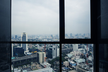 Fototapeta na wymiar view from the window on the metropolis
