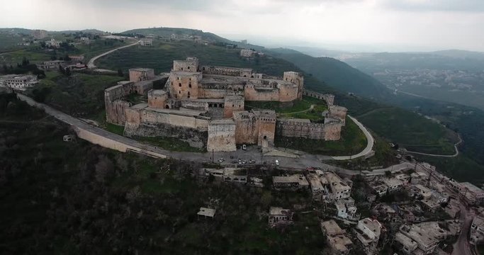 Krak of the knight in aerial view, syria