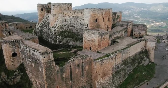 Krak of the knight in aerial view, syria