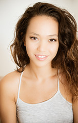 Beautiful asian teenager girl smiling portrait
