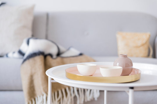 Coffee table in modern living room