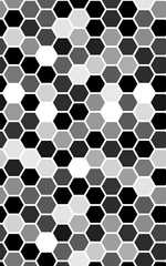 White honeycomb with a gradient color. Isometric geometry. 3D illustration