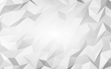 White abstract background. Lowpoly backdrop. Crumpled paper. 3D illustration
