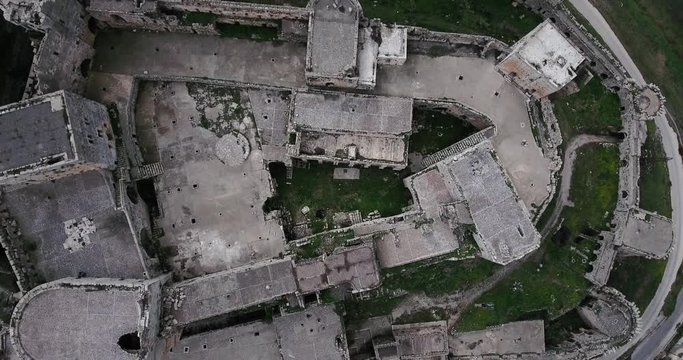 Krak of the knight in aerial view, syria