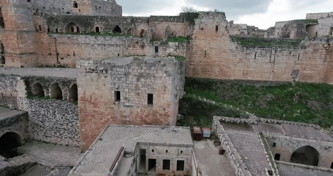 Krak of the knight in aerial view, syria