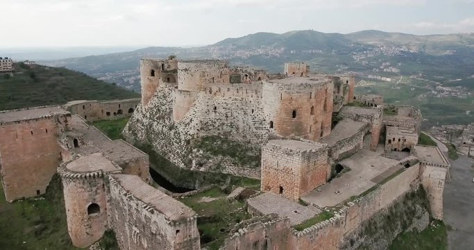 Krak of the knight in aerial view, syria