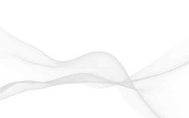 White abstract background. Fluttering white scarf. Waving on wind white fubric. 3D illustration