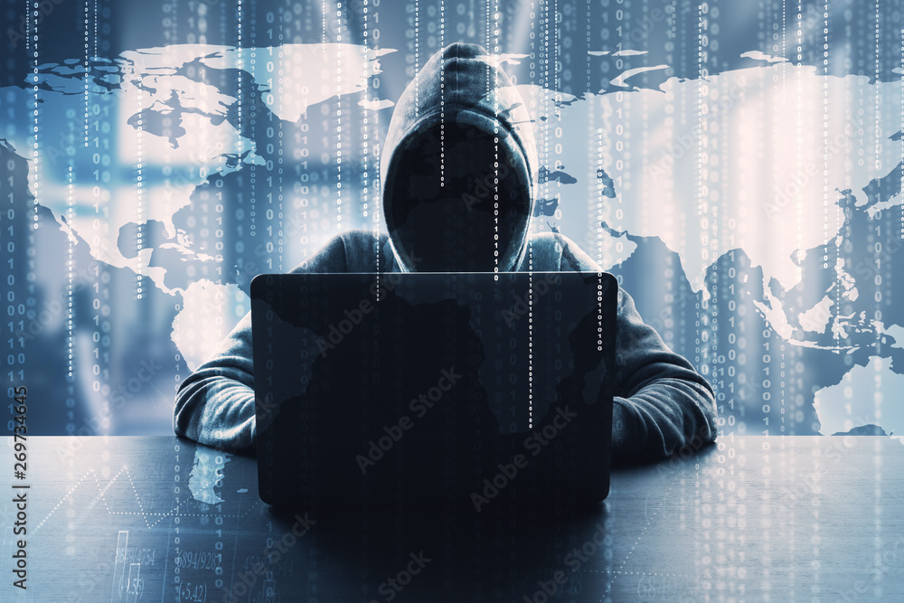 Poster distributed data and criminal concept