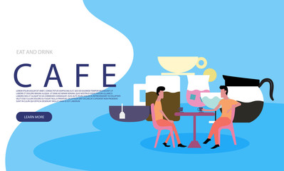Cafe flat illustration