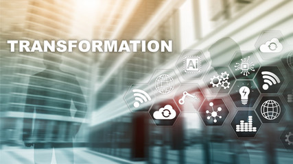 Business Transformation. Future and Innovation Internet and network concept. Abstract business background. Mixed Media.
