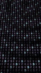 Bitcoin background. crypto currency 3D illustration. Digital currency symbol. Business concept. Mining, development, trade of crypto