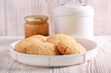 Peanut butter cookies on plate