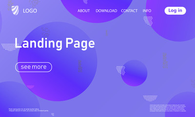 Landing page. Geometric background.