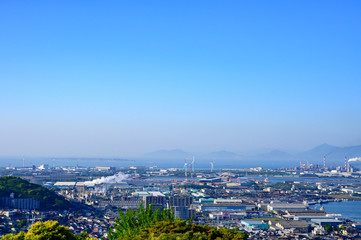 高塔山公園から眺める北九州市の都市風景