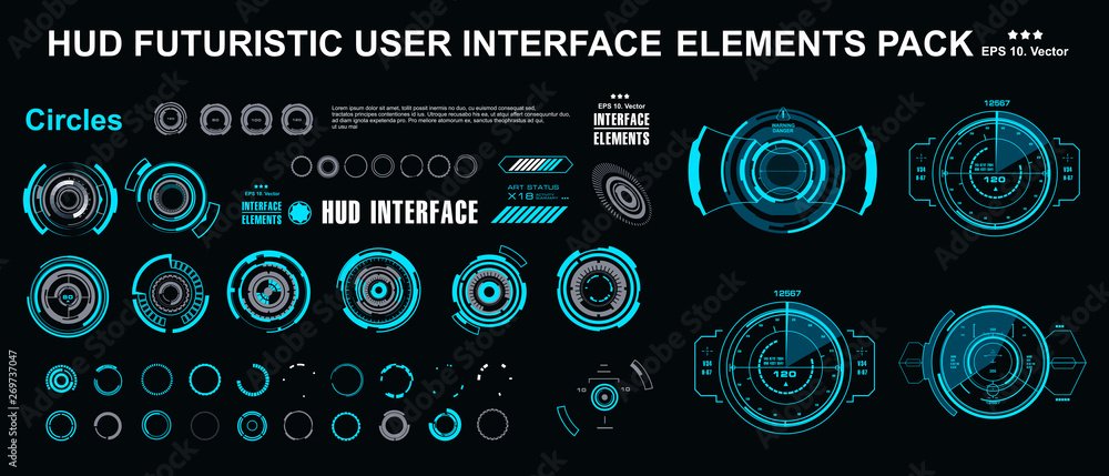 Poster sci-fi futuristic hud dashboard display virtual reality technology screen