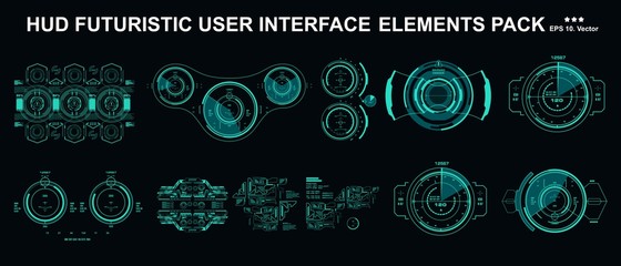 Obraz premium Sci-fi futuristic hud dashboard display virtual reality technology screen