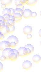 Light pastel colored background with purple bubbles. Wallpaper, texture purple balloons. 3D illustration