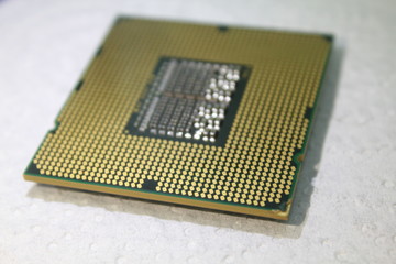 computer cpu chip on circuit board