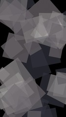 Gray translucent hexagons on dark background. Vertical image orientation. 3D illustration