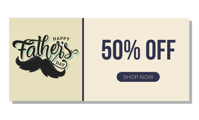 Fathers day discount banner vector