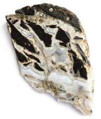 piece of geological agate stone, texture of semi-precious stone