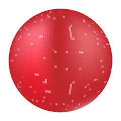 Red Ball in pixel art design. Vector illustration.