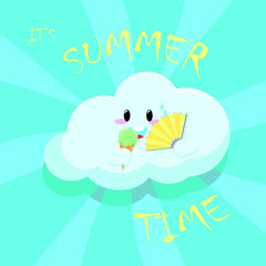 summer time poster vector illustration