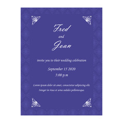  Wedding invitation with elegant style Vector illustration