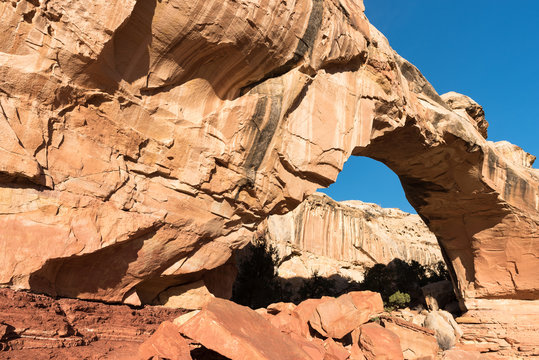 Hickman Bridge is a famous natural landmark located within Capital Reef National Park, Utah. 