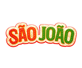 Festa Junina com bandeiras de fundo para varejo. Selo promocional 3d Brasil para festa de junho de cartão ou cartaz para férias. Selo São João e arraiá. Tipografia festiva