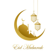 Eid Mubarak Design Background. Vector Illustration for greeting card, poster and banner.