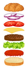Burger constructor on a white background