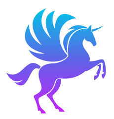 Fototapeta premium Blue Pegasus on a white background