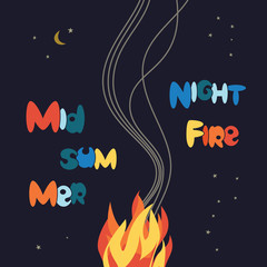 Midsummer night fire festival poster