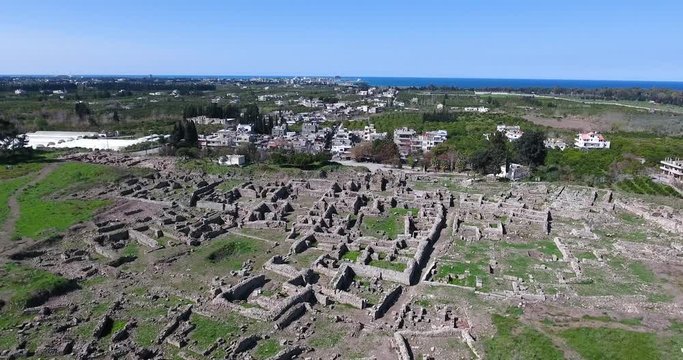 aerial view of Ugarit archaeological site in syria