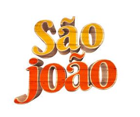 Festa Junina com bandeiras de fundo para varejo. Selo promocional 3d Brasil para festa de junho de cartão ou cartaz para férias. Selo São João e arraiá. Tipografia festiva