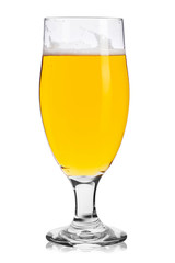 Beer in glass isolated on white background