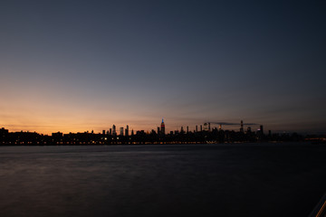 New York City Skyline at Sunset from Domino Park