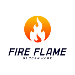 Fire Flame Logo Design Vector Template. Icon Symbol.