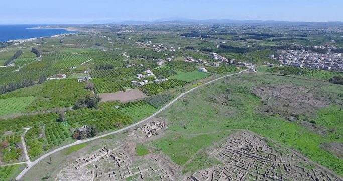 aerial view of Ugarit archaeological site in syria