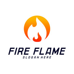Fire Flame Logo Design Vector Template. Icon Symbol.