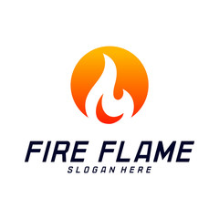 Fire Flame Logo Design Vector Template. Icon Symbol.